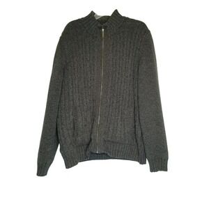 Boston Traders Sherpa Full ZIp Sweater Jacket Shacket Knit Gray‎ XXL Grandpa